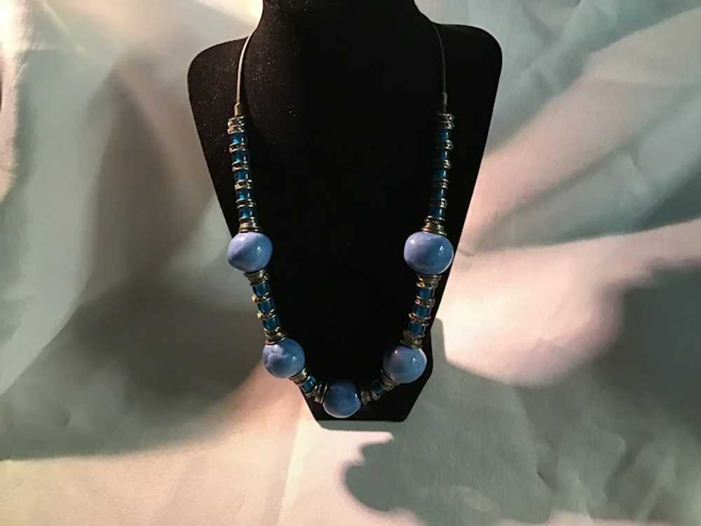 Tribal Style Blue Necklace - image 3