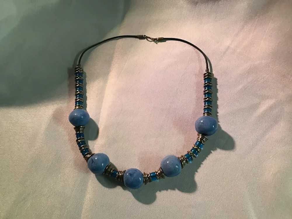 Tribal Style Blue Necklace - image 6