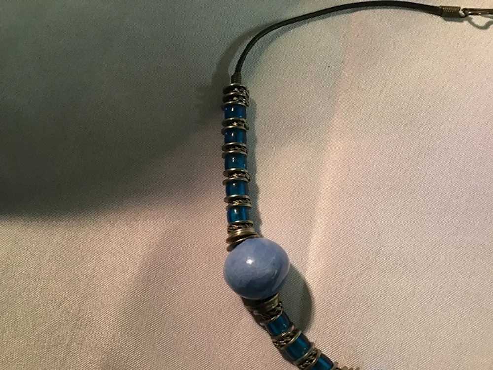 Tribal Style Blue Necklace - image 8