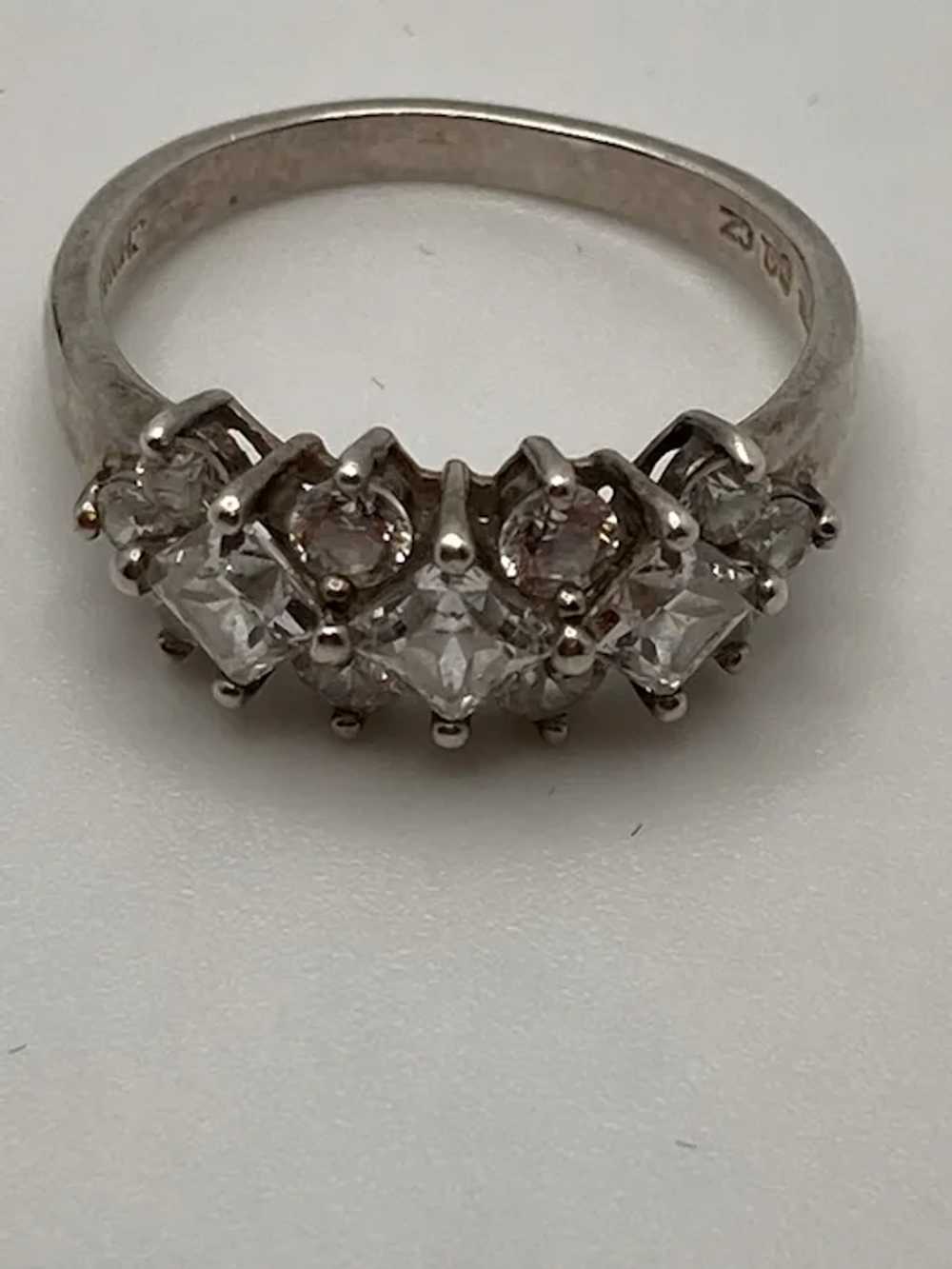 Sterling Silver and Cubic Zirconia Cocktail Ring - image 2