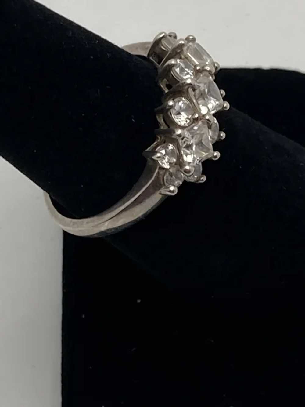 Sterling Silver and Cubic Zirconia Cocktail Ring - image 5