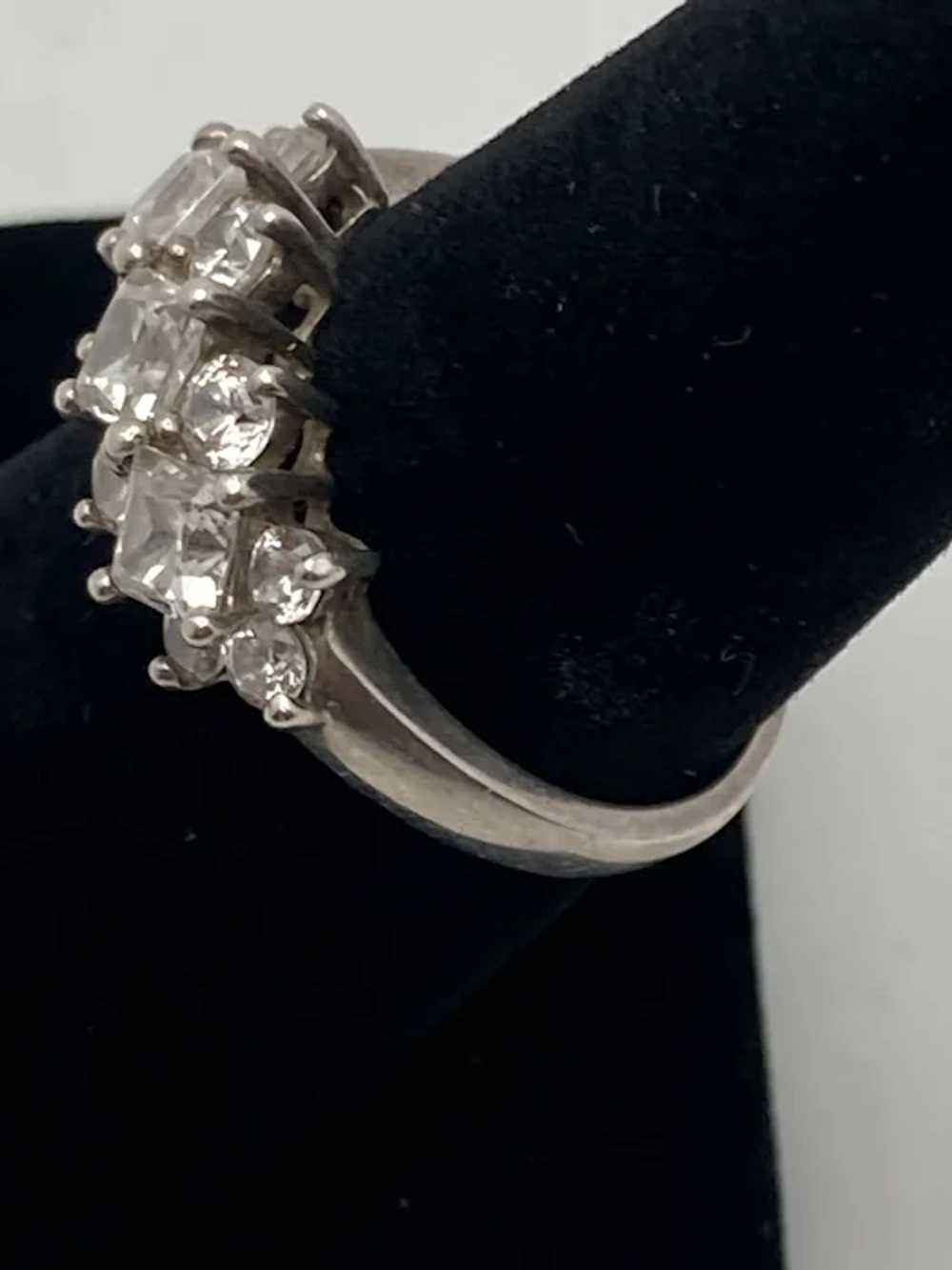 Sterling Silver and Cubic Zirconia Cocktail Ring - image 6