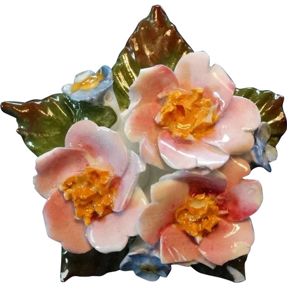 Aynsley Porcelain Bone China Rose Brooch Pin Vint… - image 1