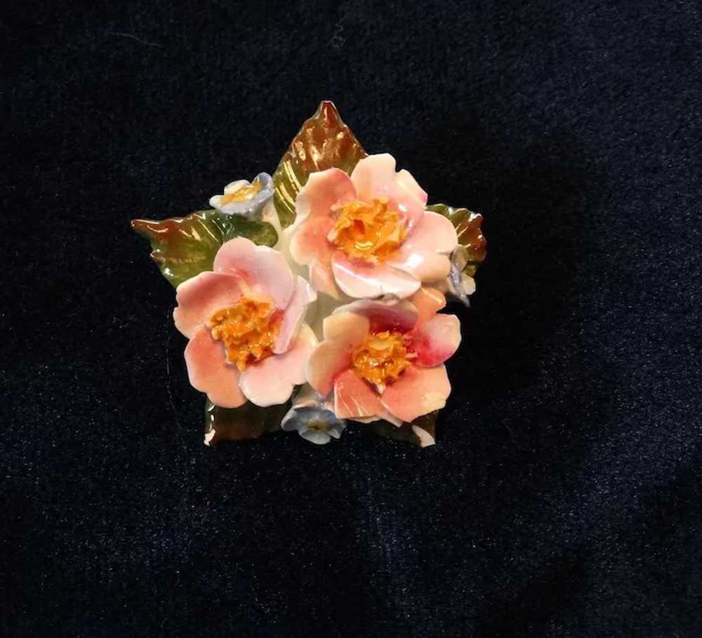 Aynsley Porcelain Bone China Rose Brooch Pin Vint… - image 2