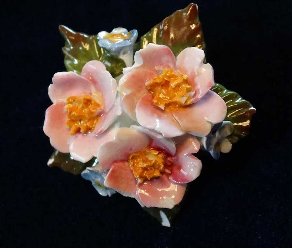 Aynsley Porcelain Bone China Rose Brooch Pin Vint… - image 3