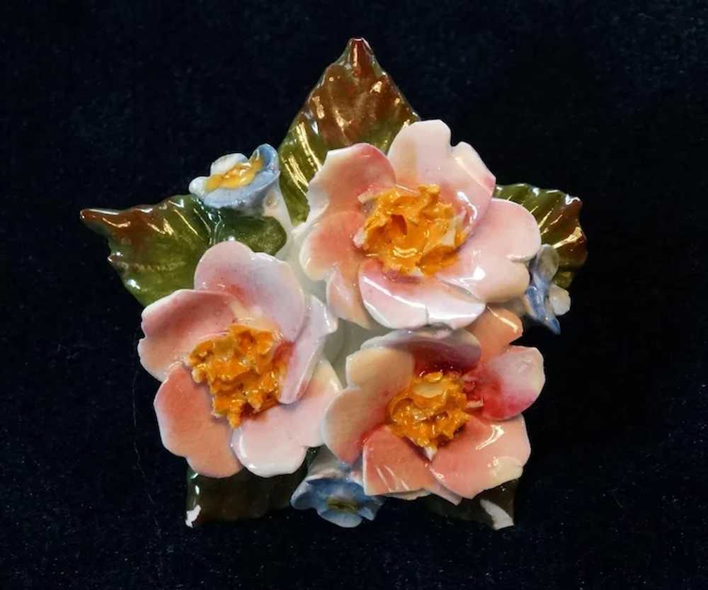 Aynsley Porcelain Bone China Rose Brooch Pin Vint… - image 5