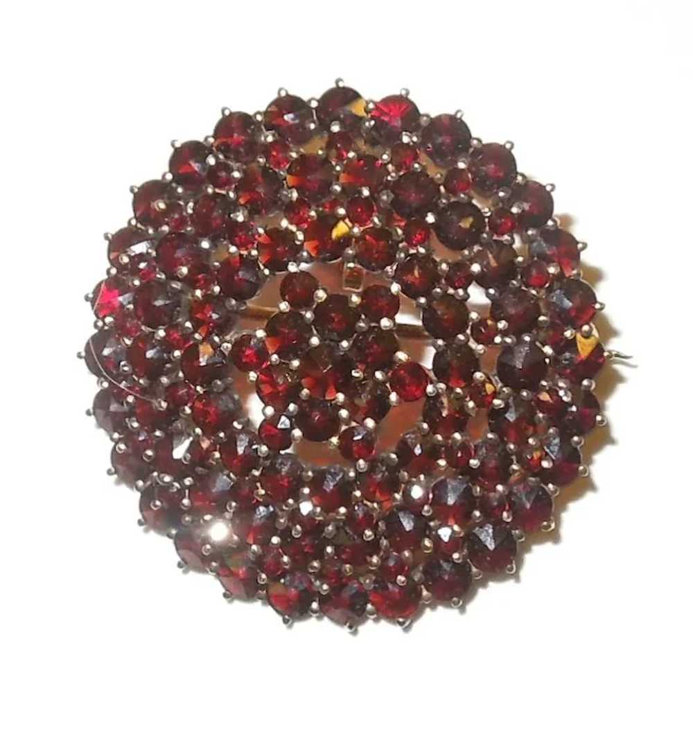 Antique Bohemian Garnet Pendant Brooch - image 3