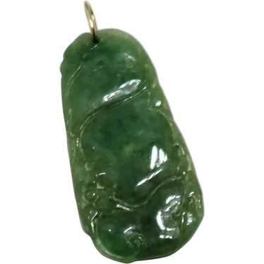 Carved Jade Pendant With 14k Loop - image 1