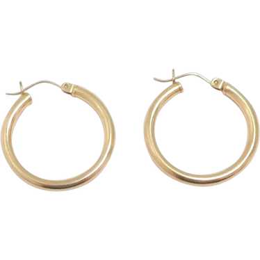 14K Yellow Gold Classic Hoop Earrings