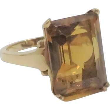 12 Carat Orange Citrine 14K Cocktail Ring - image 1