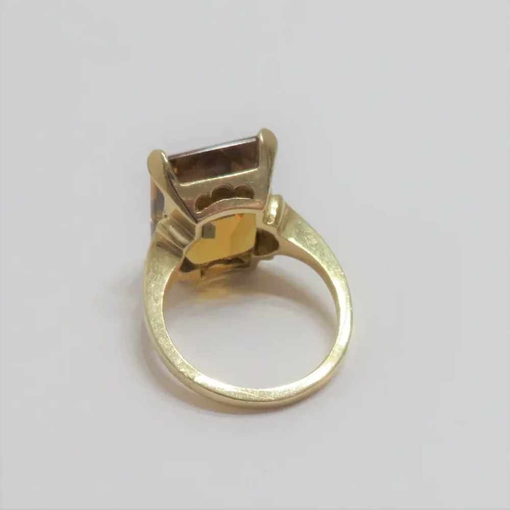 12 Carat Orange Citrine 14K Cocktail Ring - image 5