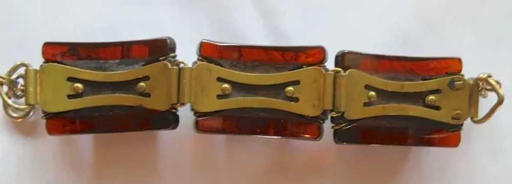 Vintage Bakelite &amp; Wood Link Bracelet - image 5