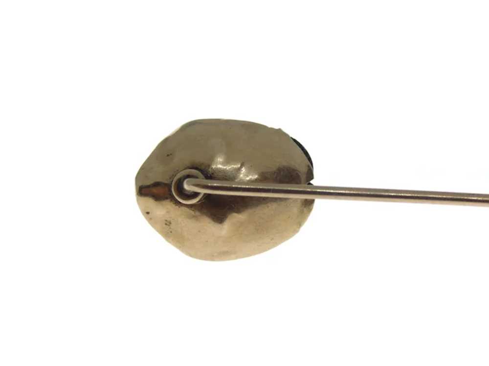 10K Gold Egyptian Scarab Beetle Stick Pin Lapel P… - image 7