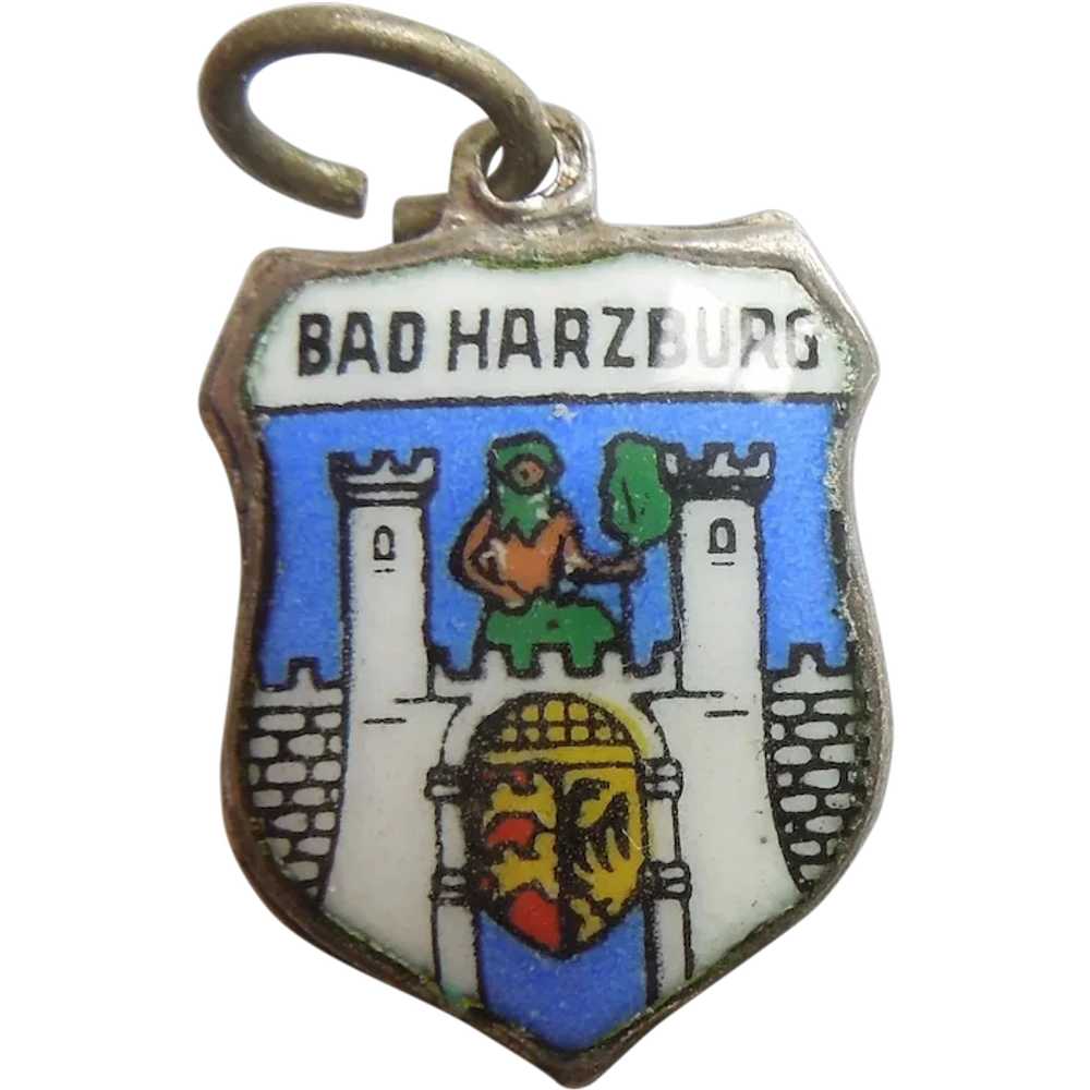 BAD HARZBURG Germany Vintage Enamel and 800 Silve… - image 1