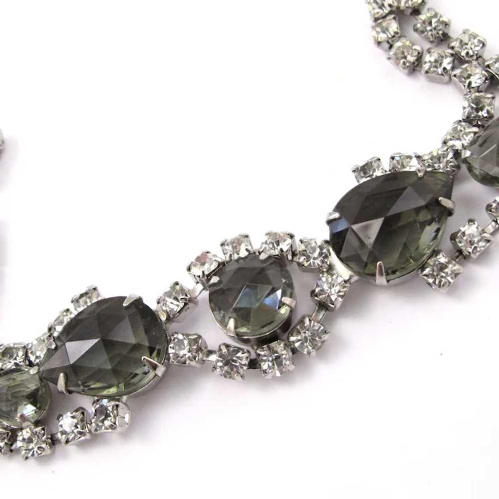 Vintage "Black Diamond" Teardrop Rhinestone Brace… - image 3