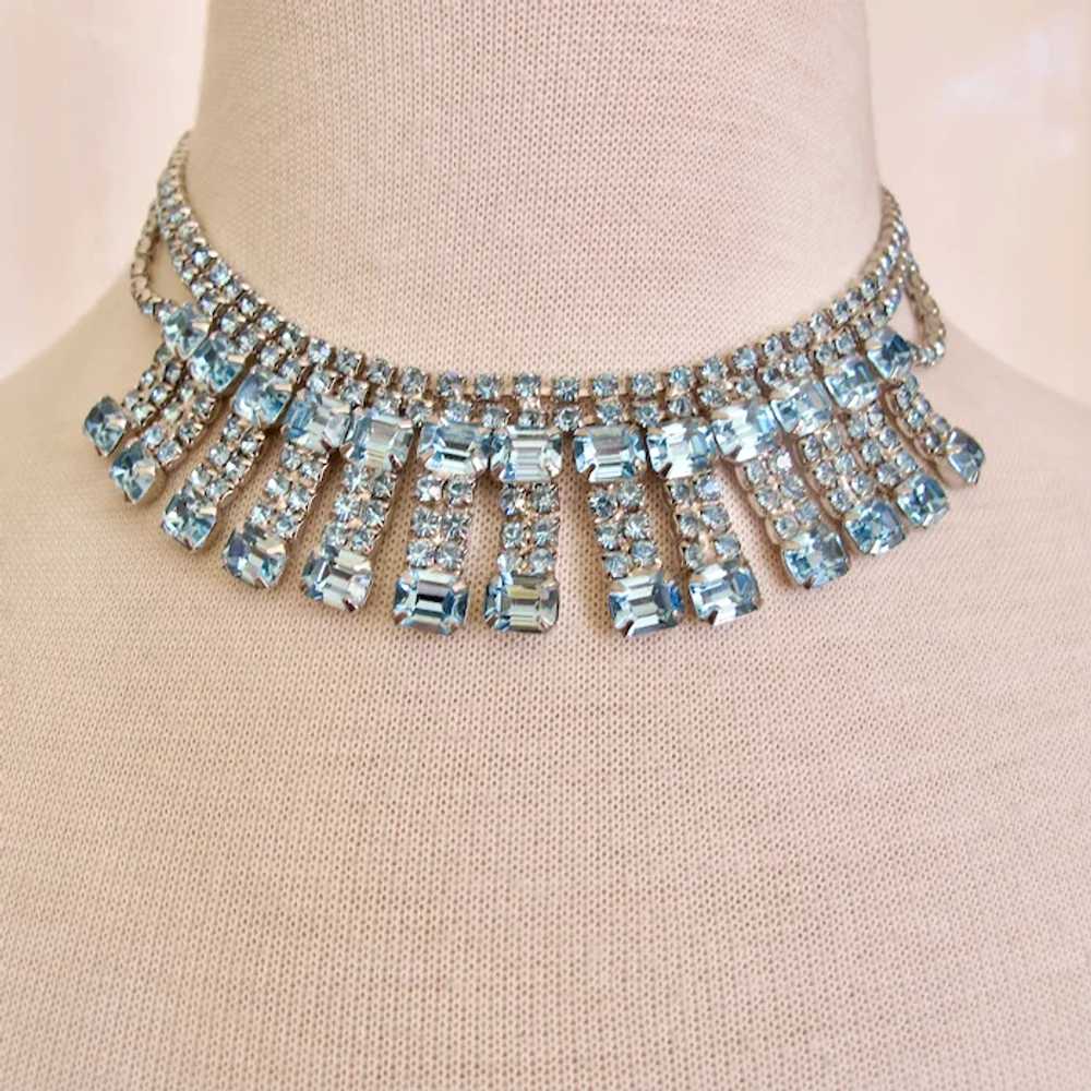 Vintage Light Blue Rhinestone Special Occasion Ch… - image 2