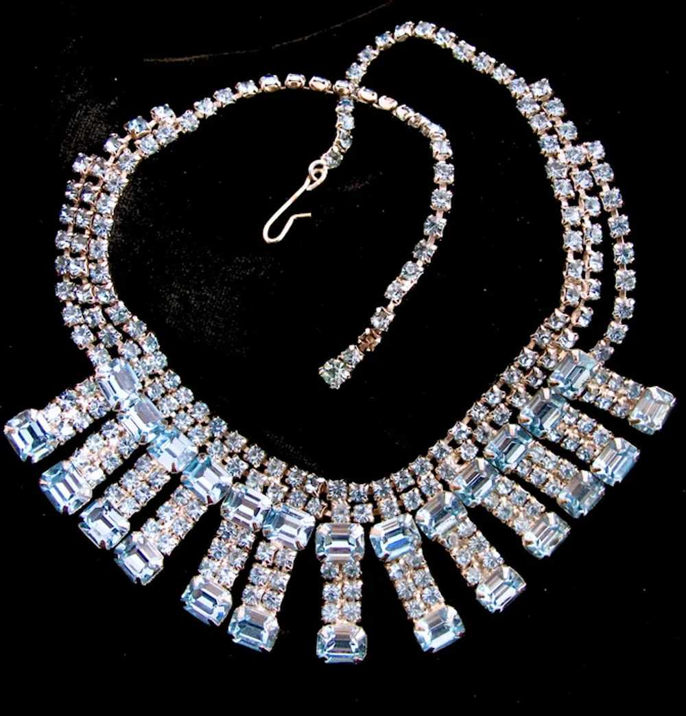 Vintage Light Blue Rhinestone Special Occasion Ch… - image 6
