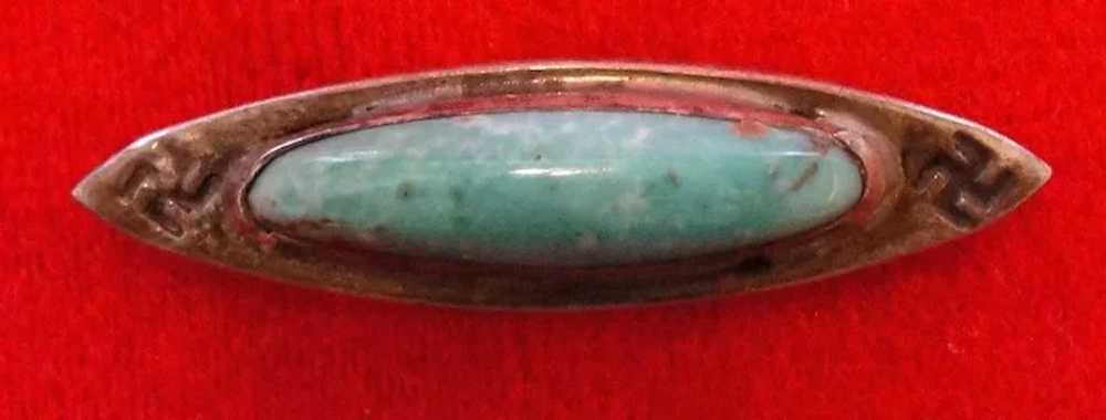 Vintage Native American Rolling Logs Turquoise Pin - image 1