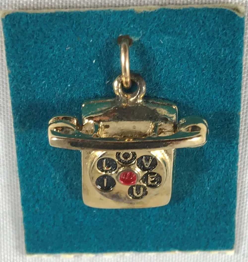 New Old Stock 3D Telephone Charm - I Love You - image 2