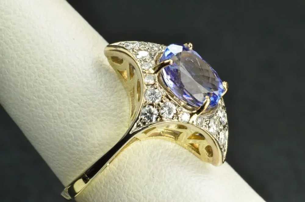 2.6 Carat Tanzanite and Diamond Ring - image 2