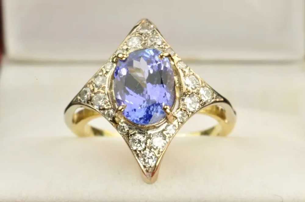 2.6 Carat Tanzanite and Diamond Ring - image 3