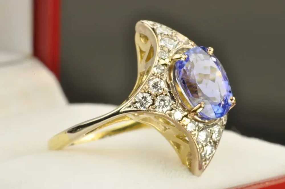 2.6 Carat Tanzanite and Diamond Ring - image 4