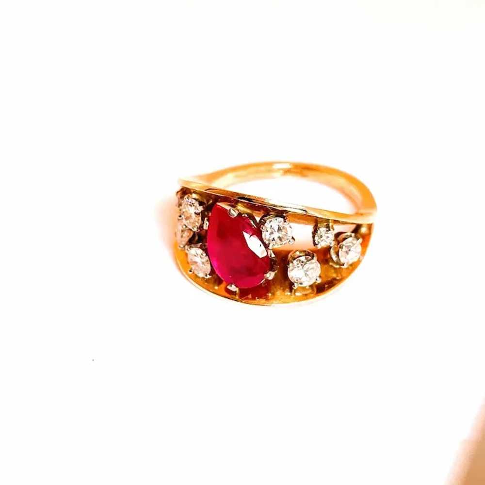 LARGE No Heat Burmese Natural Red Ruby Ring Unhea… - image 10