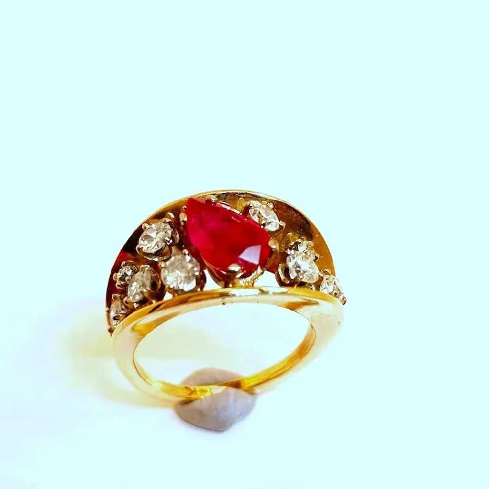 LARGE No Heat Burmese Natural Red Ruby Ring Unhea… - image 11