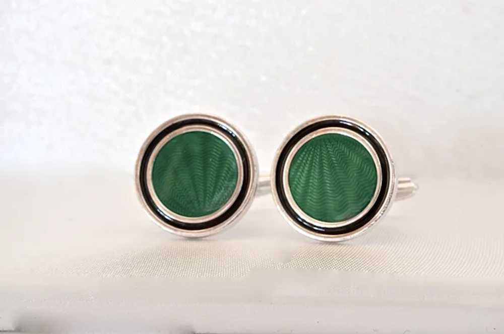 Alfred Dunhill, vintage sterling silver cufflinks… - image 2