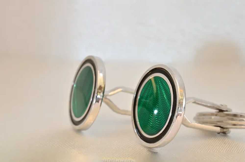 Alfred Dunhill, vintage sterling silver cufflinks… - image 3