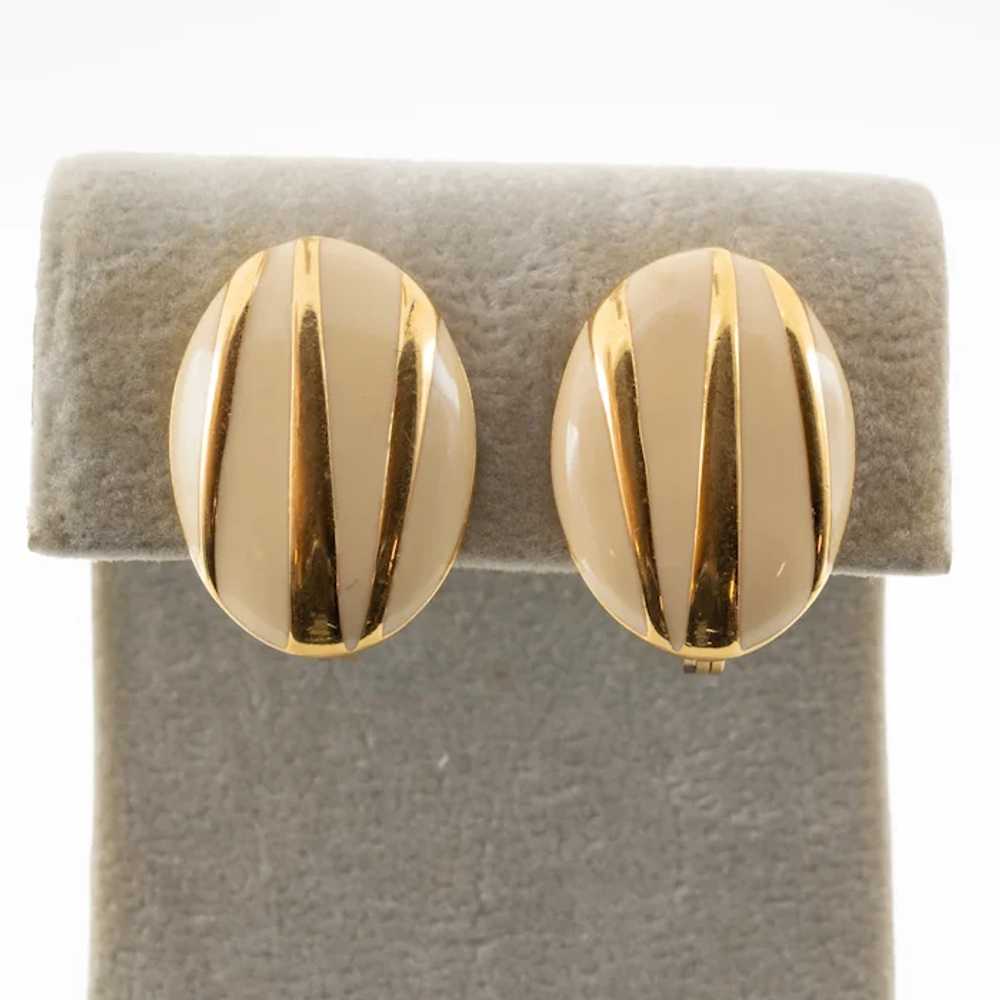 Monet Enamel Pendant + TWO Pair Earrings - image 3