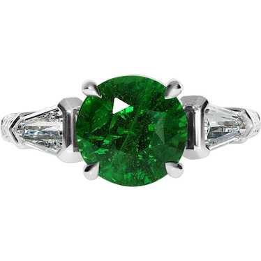 Vintage GIA 4.52ct Green Tsavorite Diamond Three S