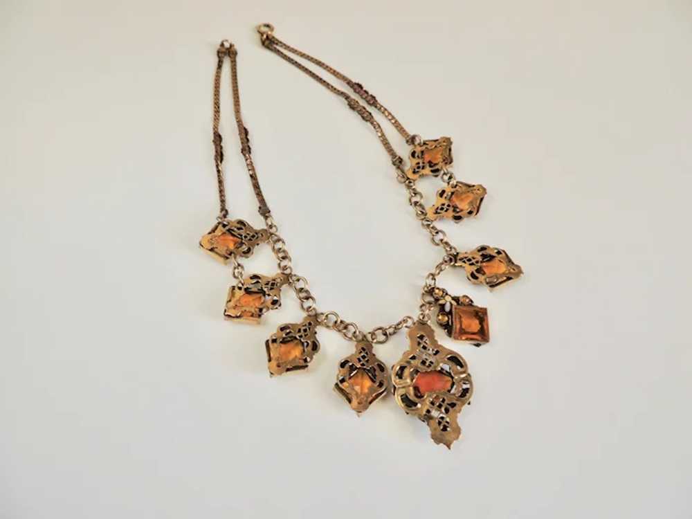 Max Neiger Art Deco Czech Glass & Enamel Necklace… - image 8