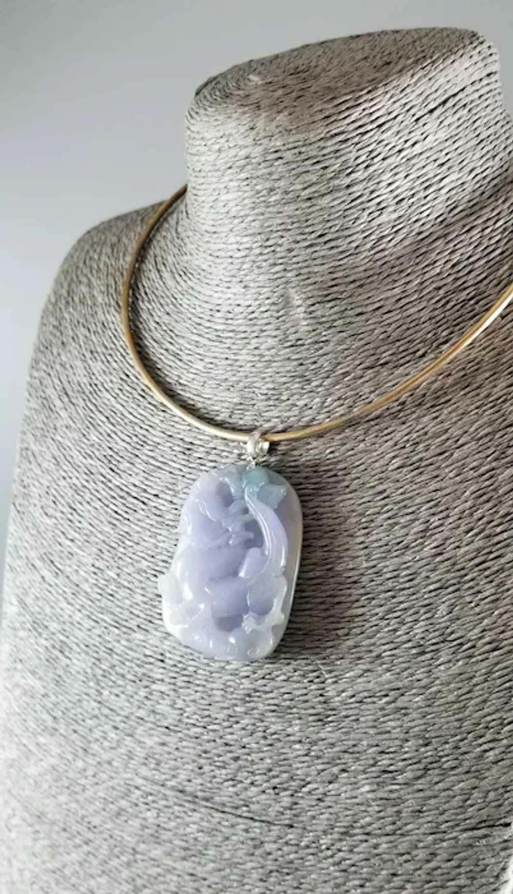 Carved AAA Lavender Jadeite Pendant, Mystical Dra… - image 7