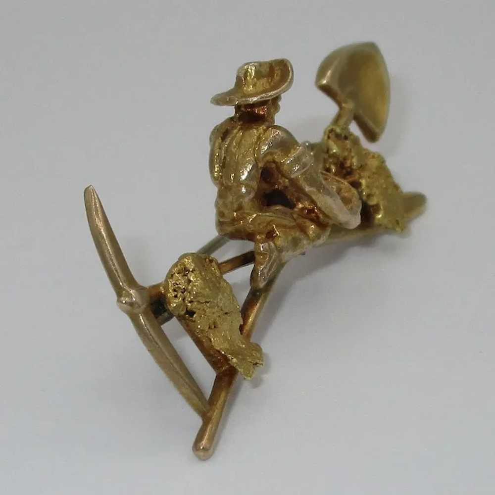Antique American Gold Rush 10K Brooch - image 2