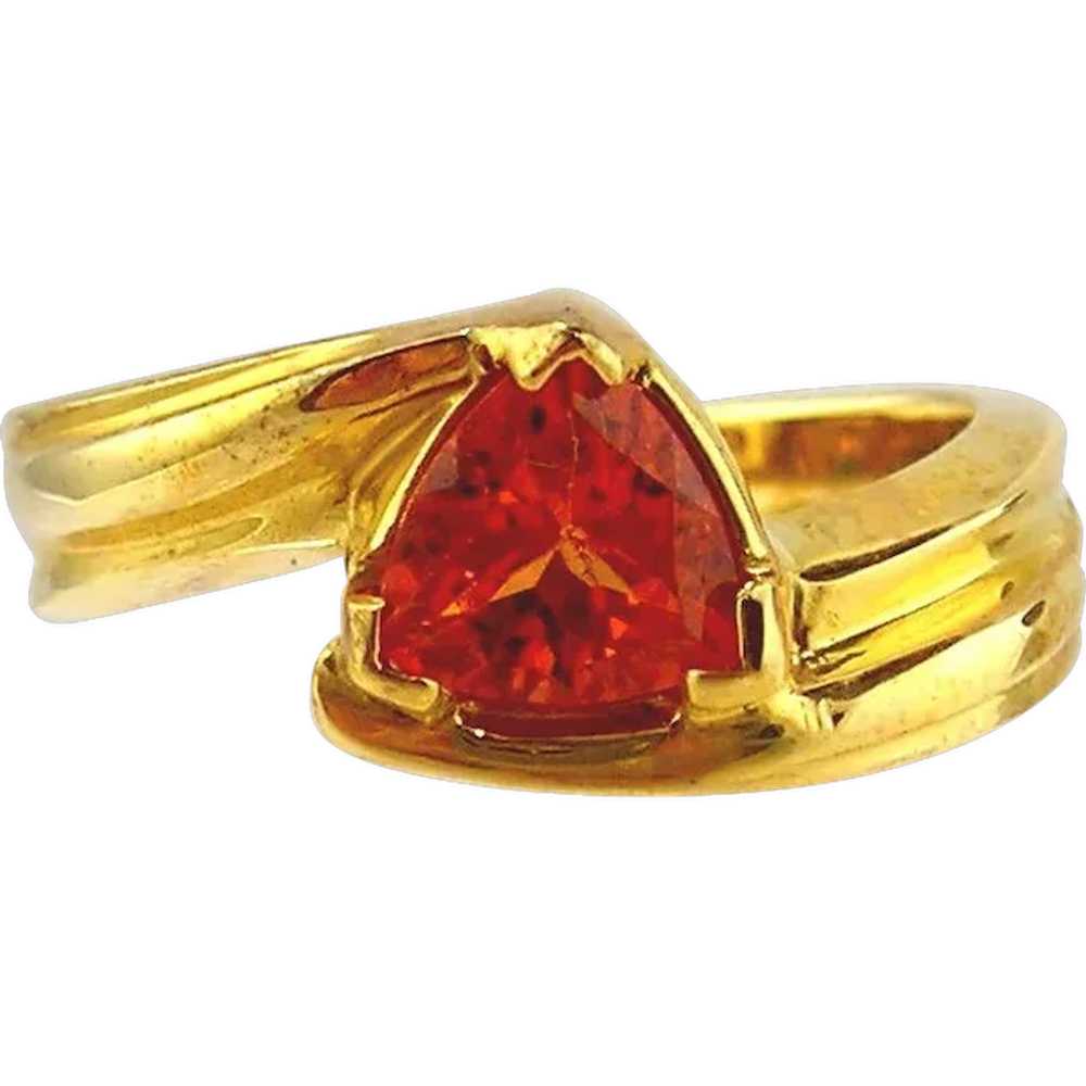 Garnet  Ring 14kt Yellow Gold , Spessartite - image 1
