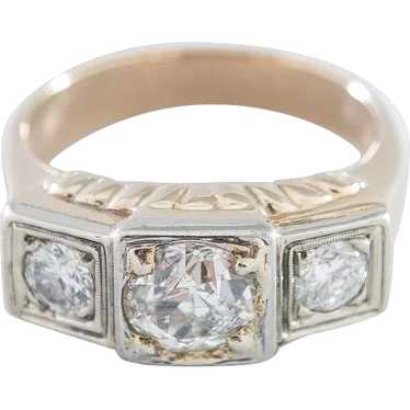 1930's Classic Man's Three Stone Diamond Ring - image 1