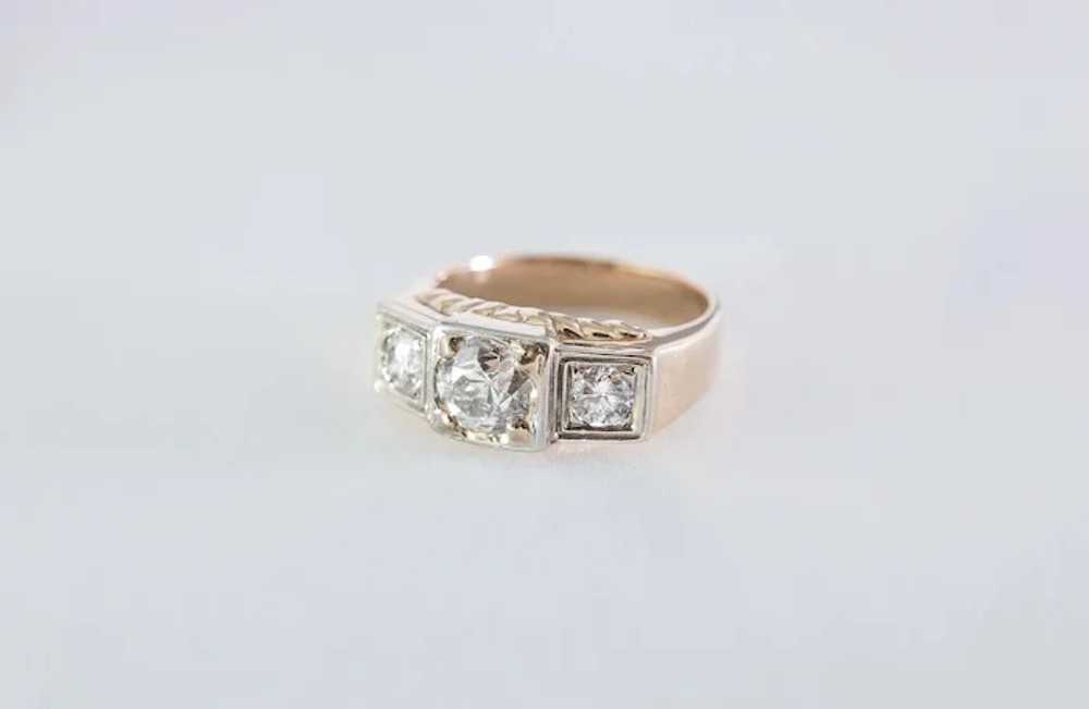 1930's Classic Man's Three Stone Diamond Ring - image 2