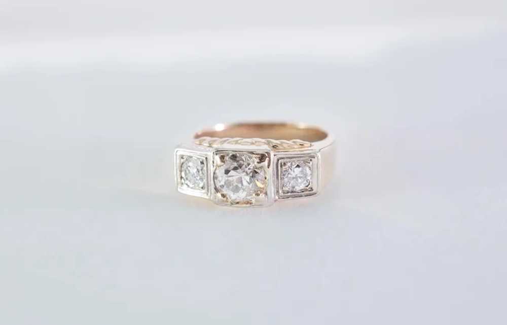 1930's Classic Man's Three Stone Diamond Ring - image 3