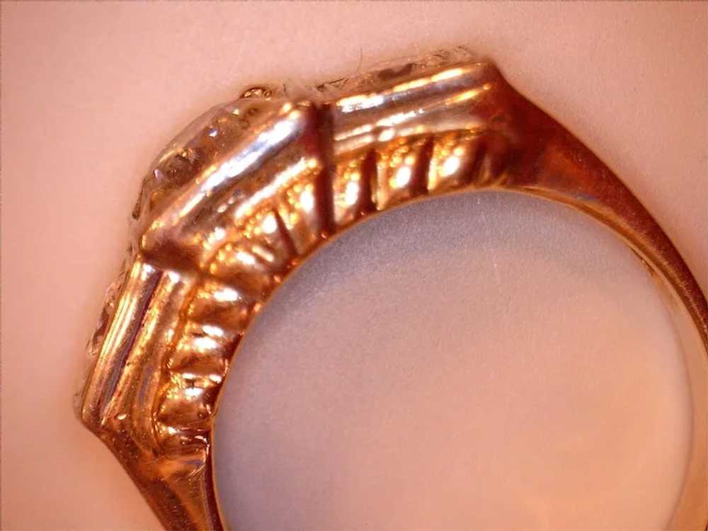 1930's Classic Man's Three Stone Diamond Ring - image 4