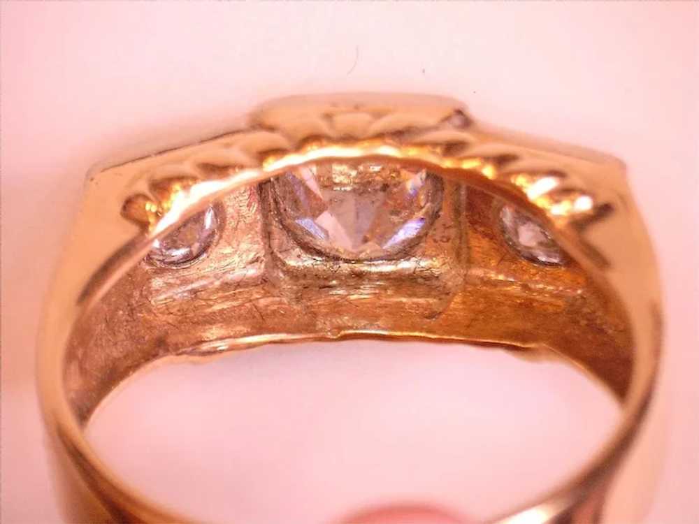1930's Classic Man's Three Stone Diamond Ring - image 5