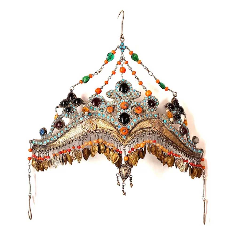 Antique Bukhara Bridal Crown Uzbekistan Tajikista… - image 10