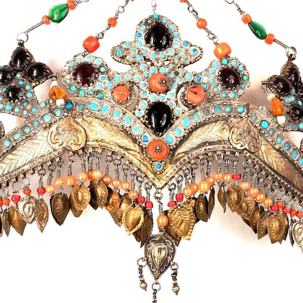 Antique Bukhara Bridal Crown Uzbekistan Tajikista… - image 5