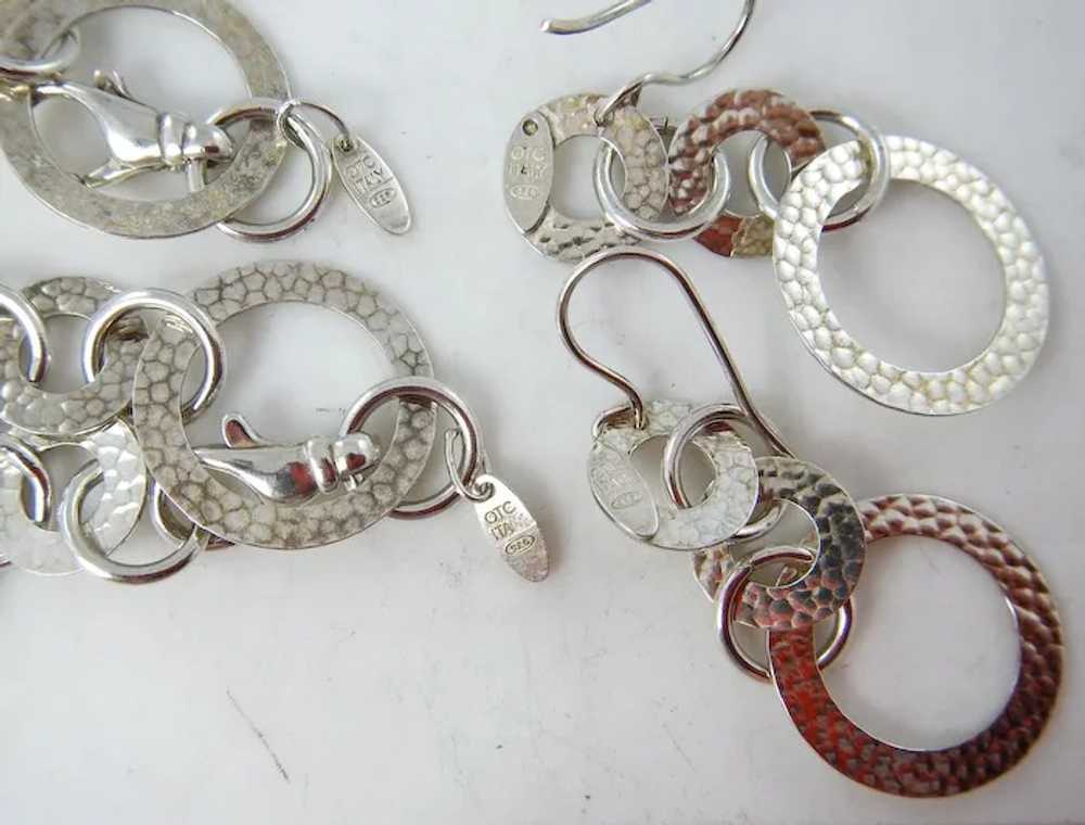 Sterling Silver Italian Necklace, Bracelet& Earri… - image 6