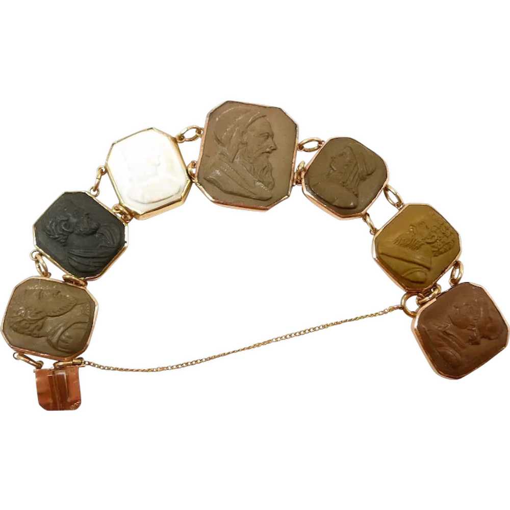 Adventurous Grand Tour Lava Cameo Bracelet c. 1860 - image 1