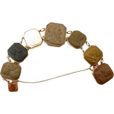 Adventurous Grand Tour Lava Cameo Bracelet c. 1860 - image 1