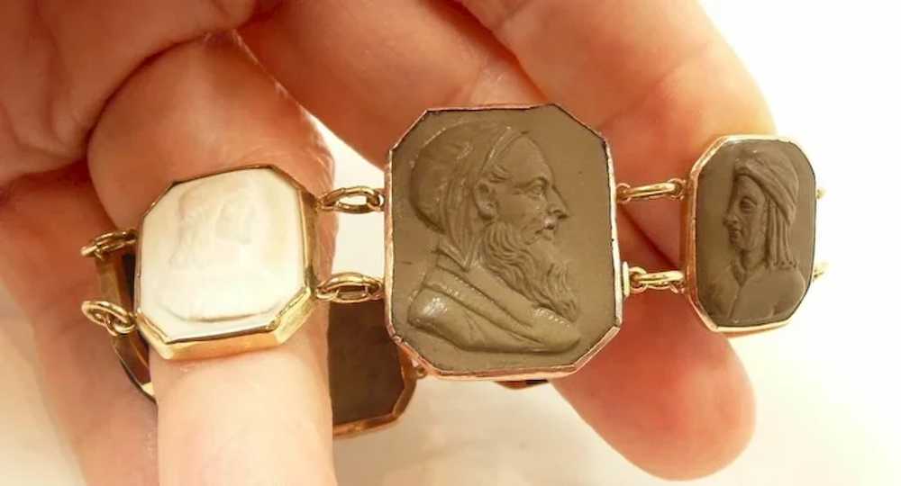 Adventurous Grand Tour Lava Cameo Bracelet c. 1860 - image 2