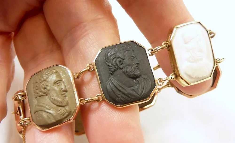 Adventurous Grand Tour Lava Cameo Bracelet c. 1860 - image 4