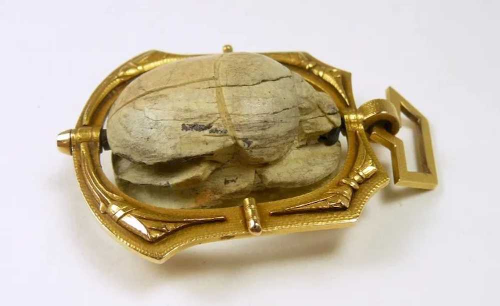Magnificent Egyptian Revival Ancient Scarab Penda… - image 4