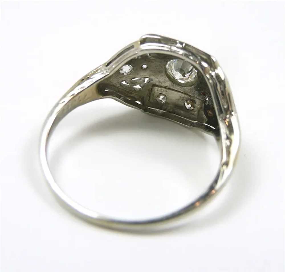 Fab Deco Ladies Diamond Filigree Ring c. 1930 - image 6